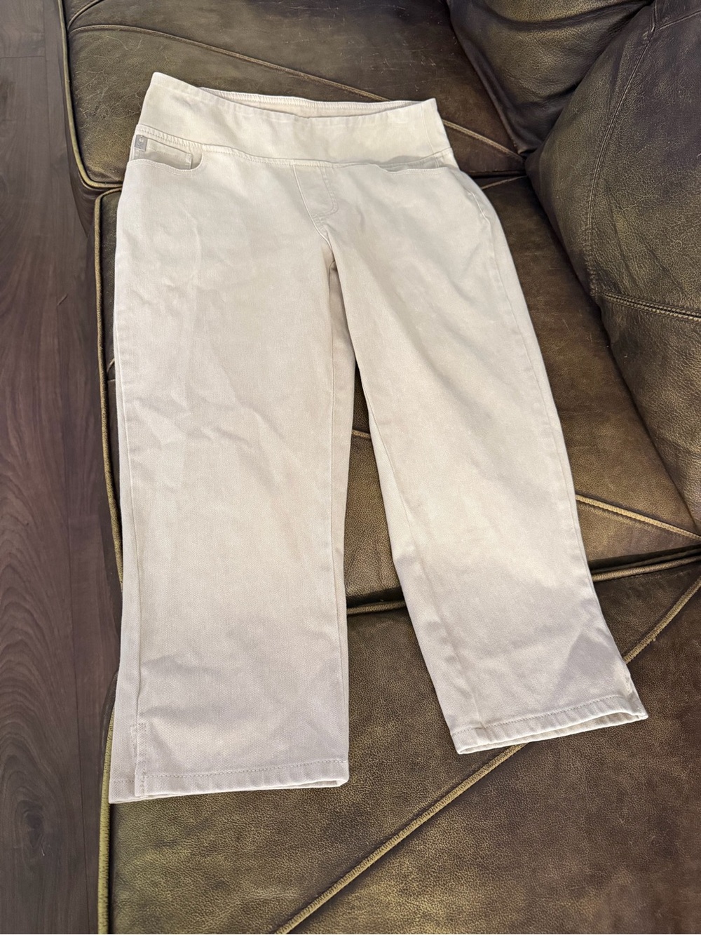 Belle by Kim Gravel Neutral Beige Slim Pants